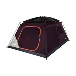 Coleman Skylodge™ 10-Person Camping Tent, Blackberry -Coleman 10P CbnCnvntnlIntrnlScrnRm BB 1 FrontAngleRight FlyOff WindowsUp