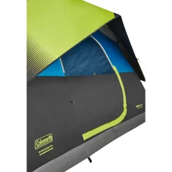 Coleman 6-Person Dark Room Sundome Tent -Coleman 2000032254 coleman dark room tent 6p awning green turquoise detail 15B15D