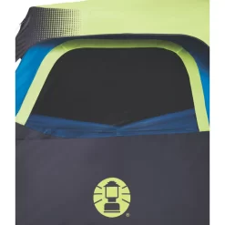Coleman 10-Person Dark Room Instant Cabin Tent With Rainfly -Coleman 2000032730 coleman dark room tent 10p interior side window unzipped green turquoise detail 1