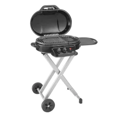 Coleman RoadTrip® 225 Portable Stand-Up Propane Grill -Coleman 2000033048 225 Stand Up Coleman Black Angle Grill Open20copy