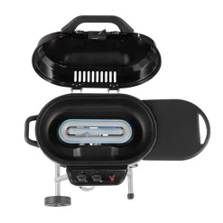 Coleman RoadTrip® 225 Portable Stand-Up Propane Grill -Coleman 2000033048 225 Stand Up Coleman Black Detail Grill Open Burner System Flames20copy