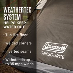 Coleman OneSource™ Rechargeable 6-Person Camping Dome Tent With Airflow System & LED Lighting -Coleman 2000035457 OneSource ATF 6 1 1