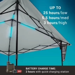 Coleman OneSource™ 10 X 10 Canopy Shelter With LED Lighting & Rechargeable Battery -Coleman 2000035460 OneSource ATF 4 1