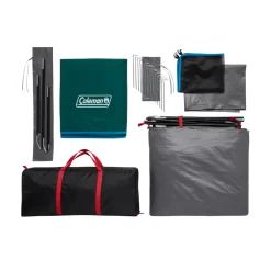 Coleman Skydome™ 4-Person Camping Tent With Full-Fly Vestibule, Evergreen -Coleman 2000035801 2000035800 2000035802 2000035803 Laydown