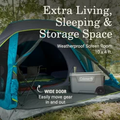 Coleman Skydome™ 6-Person Screen Room Camping Tent With Dark Room™ Technology -Coleman 2155647 ATF4
