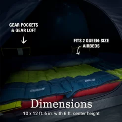 Coleman Skydome™ 6-Person Screen Room Camping Tent With Dark Room™ Technology -Coleman 2155647 ATF6