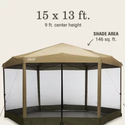 Coleman Back Home™ 15 X 13 Screen Canopy Tent -Coleman 2156412 ShelterBackhome15x13 LightOak ATF7