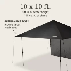 Coleman OASIS™ Lite 10 X 10 Canopy With Sun Wall -Coleman 2156421 OasisLite10x10CanopySunWallBlack ATF5