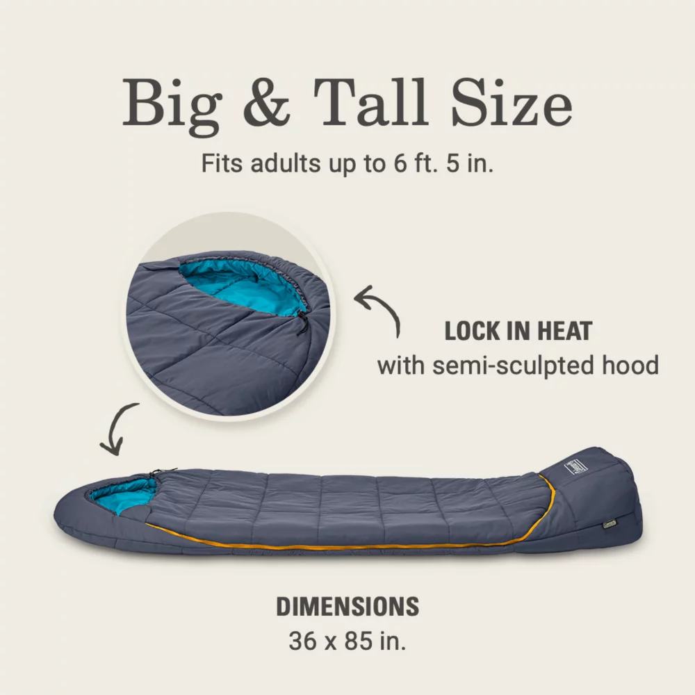Coleman Big Bay™ 20° Big & Tall Contour Sleeping Bag 4 Coleman Big Bay™ 20° Big & Tall Contour Sleeping Bag - Image 2