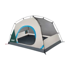 Coleman Skydome™ 2-Person Camping Tent With Full-Fly Vestibule, Evergreen -Coleman 2P DmVstblFllFly Evrgrn 3 FrontAngle FlyOff DoorOpen