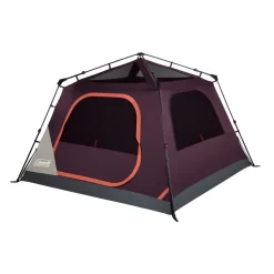 Coleman Skylodge™ 4-Person Instant Camping Tent, Blackberry -Coleman 4P CbnInstnt Blckbrry 2 FrontAngleRight FlyOff