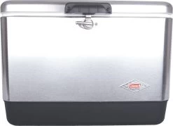 Coleman Steel Belted Stainless Cooler 51 L|-|Glacière En Acier Inoxidable Belted 51 L