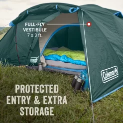 Coleman Skydome™ 2-Person Camping Tent With Full-Fly Vestibule, Evergreen -Coleman Coleman 2000037514 Skydome FullFlyVest 2P ATF3