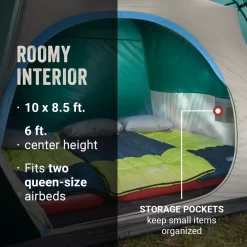 Coleman Skydome™ 6-Person Camping Tent With Full-Fly Vestibule, Evergreen 16 Coleman Skydome™ 6-Person Camping Tent With Full-Fly Vestibule, Evergreen -Coleman Coleman 2000037518 Skydome FullFlyVest 6P ATF6