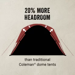Coleman Skydome™ 8-Person Camping Tent With Screen Room, Rock Grey -Coleman Coleman 2000037520 Skydome Screenroom4P ATF5 1