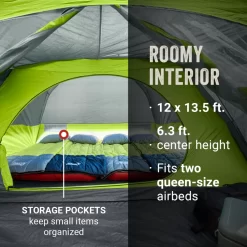 Coleman Skydome™ 8-Person Camping Tent With Screen Room, Rock Grey -Coleman Coleman 2000037524 Skydome ScreenRoom 8P ATF6