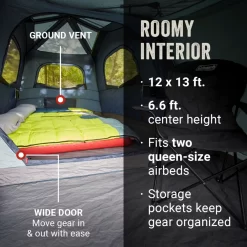 Coleman Skylodge™ 10-Person Instant Camping Tent With Screen Room, Blue Nights -Coleman Coleman 2000037545 Skylodge Instant ScreenRoom 10P ATF5