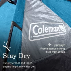 Coleman® Camp Burst™ 4-Person Camping Tent -Coleman Coleman CampBurstTents 4P ScubaBlue ATF3