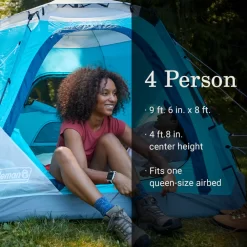 Coleman® Camp Burst™ 4-Person Camping Tent -Coleman Coleman CampBurstTents 4P ScubaBlue ATF6